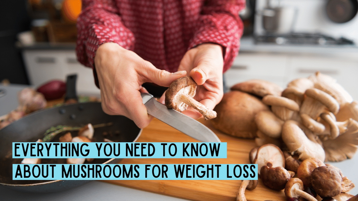 Woman cooking mushrooms for weight loss